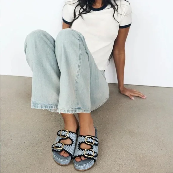 Very Similar to Loeffler Randall’s Theo Blue Two-Band Sandal - Picture 2 of 4